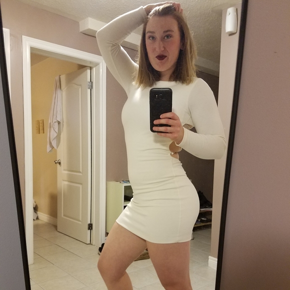 White Open Back Dress - Picture 7 of 7